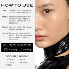 111SKIN Black Diamond neck mask box shows five single-use patches