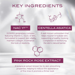 111SKIN NAC Y2 serum swatch on skin shows smooth absorption.