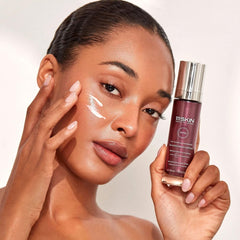 111SKIN sunscreen texture close-up shows non-greasy finish