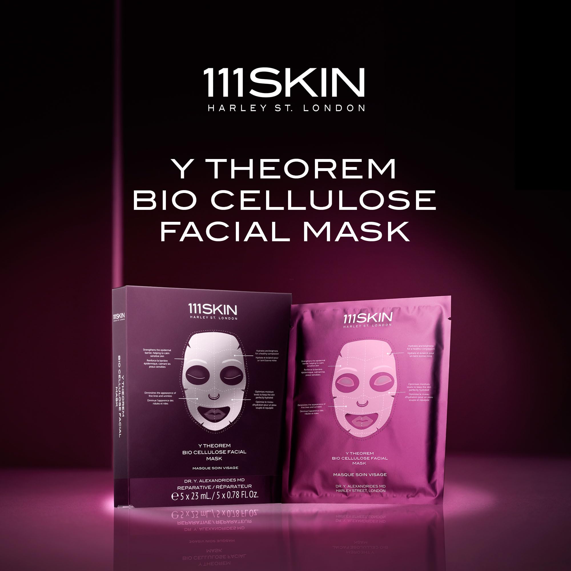 111SKIN Y Theorem Bio Cellulose Mask suitable for all skin types and prep for skincare.