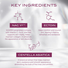 111SKIN Y Theorem Mask highlights NAC Y2 antioxidant complex for nourishing, refreshed skin.