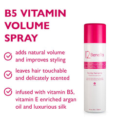 12 Benefits Big Day Hairspray spray action demonstrates easy, flexible hold for all-day style.