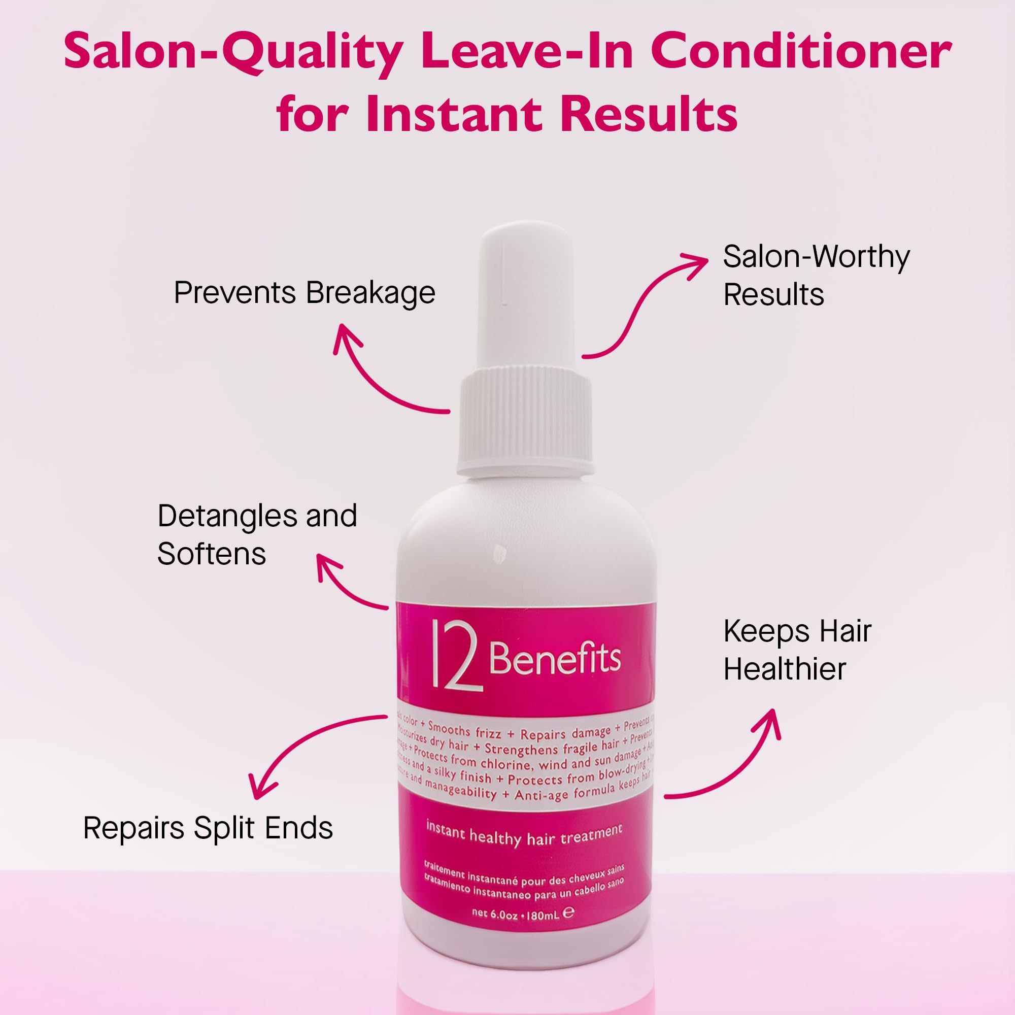 12 Benefits Leave-In Conditioner Spray on damp hair for even nourishment