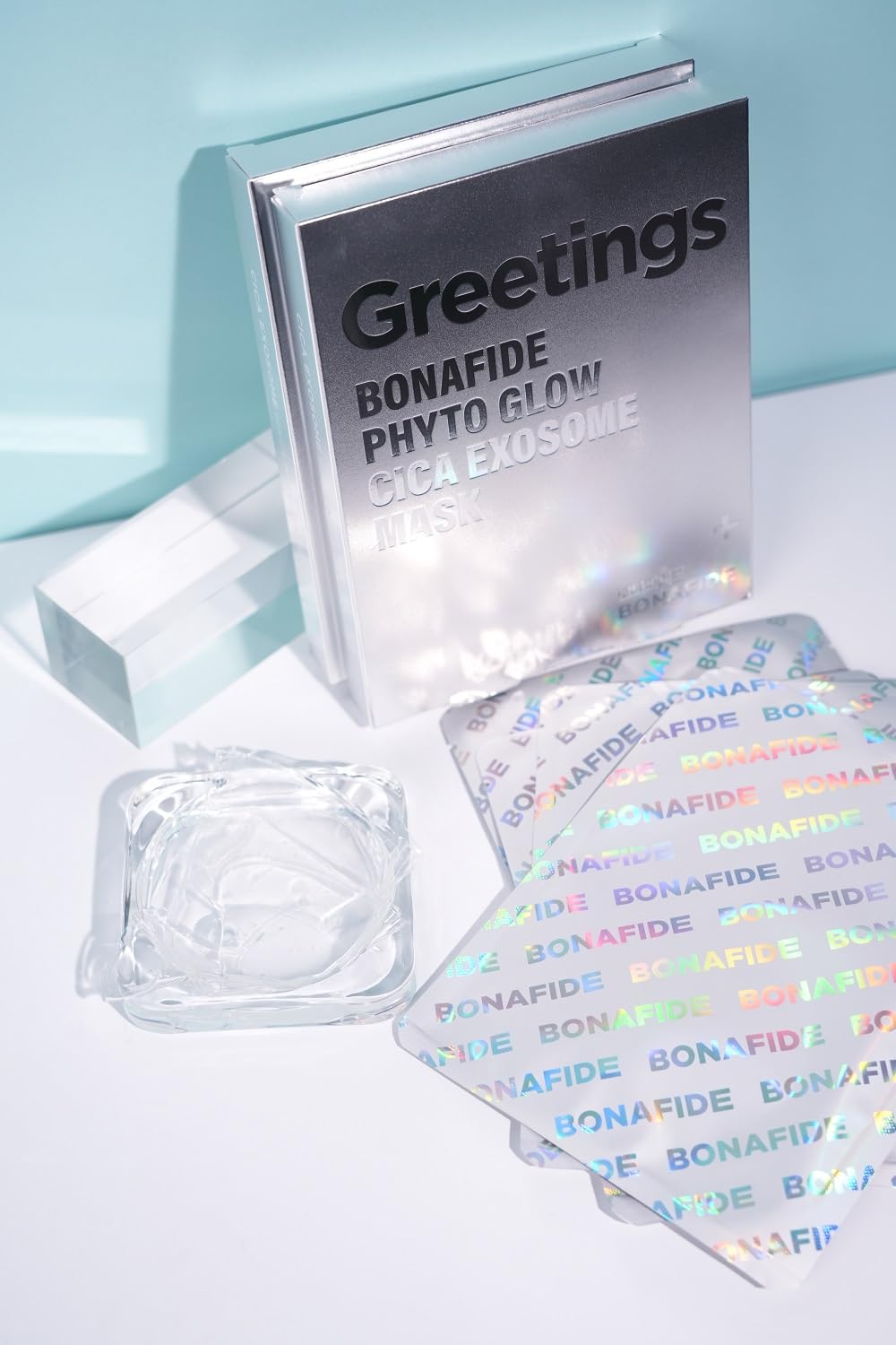 153US Phyto Glow Cica Exosome Mask ingredients closeup highlights Centella exosome and niacinamide