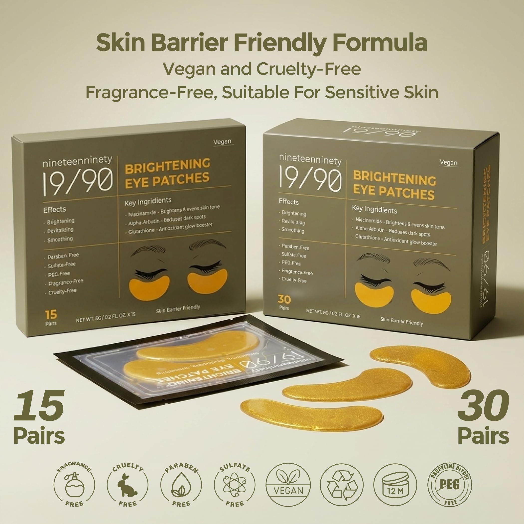 Hyaluronic acid-infused patches providing gentle under-eye hydration.
