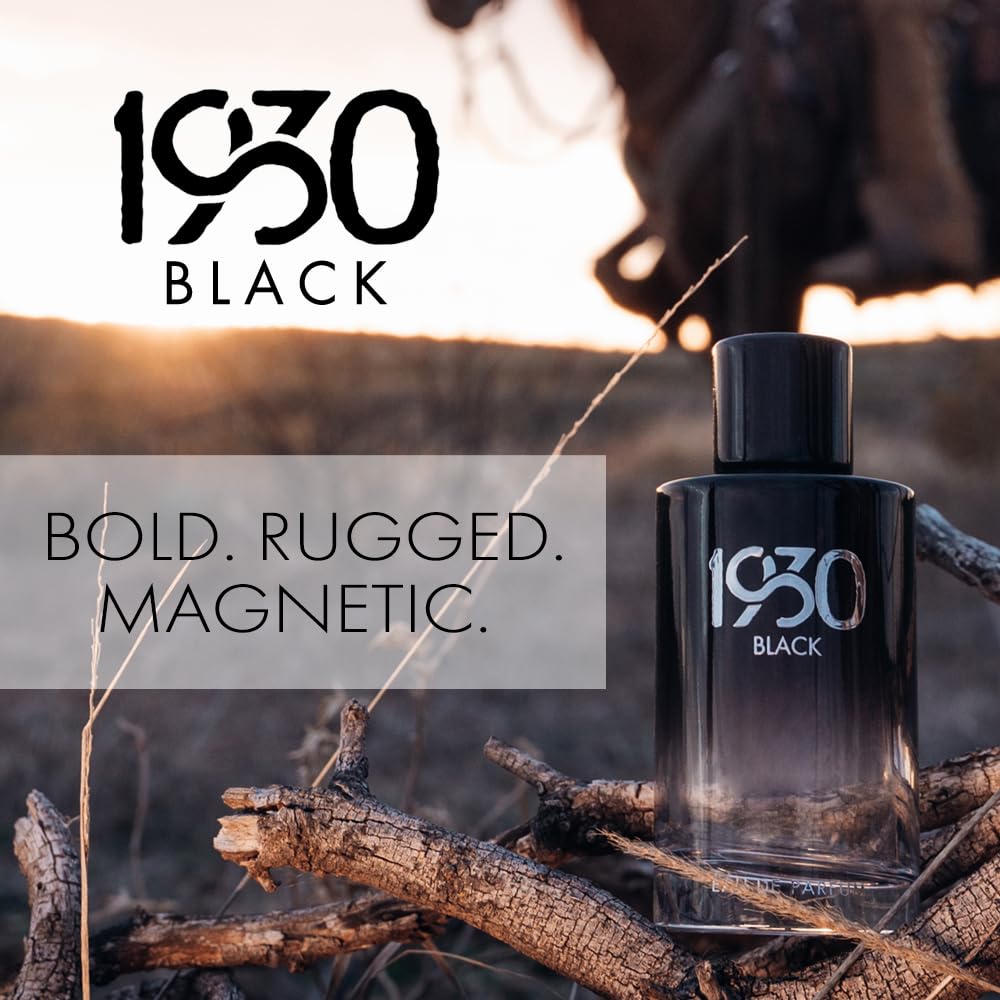 1930S men's cologne bottle side view emphasizes long-lasting scent throughout the day.