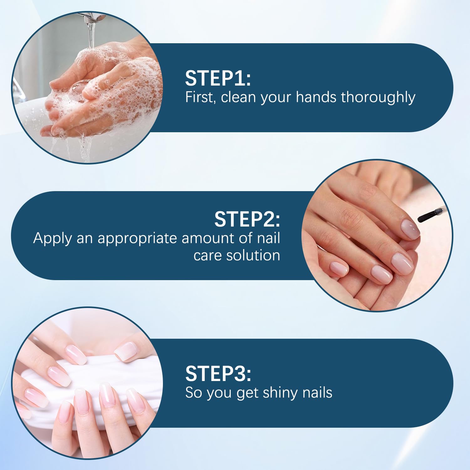 Application shot of 2Pacs 3 Days Nail Care being applied to nails