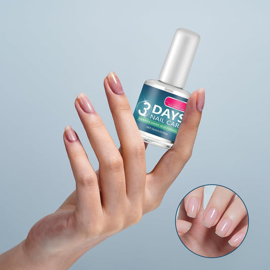 2Pacs 3 Days Nail Care bottle back highlighting keratin amino acids for strength