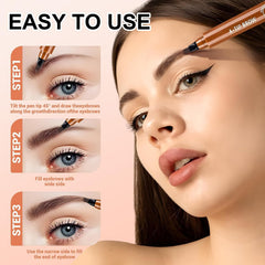 2PC Microblading Eyebrow Pencil waterproof feature shown during daily wear