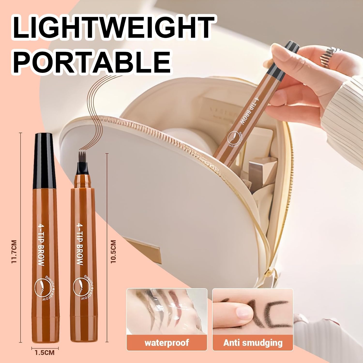 2PC microblading eyebrow pencil light brown swatches for natural shade matching