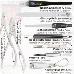 3 Swords Germany cuticle nippers for clean, precise trimming.