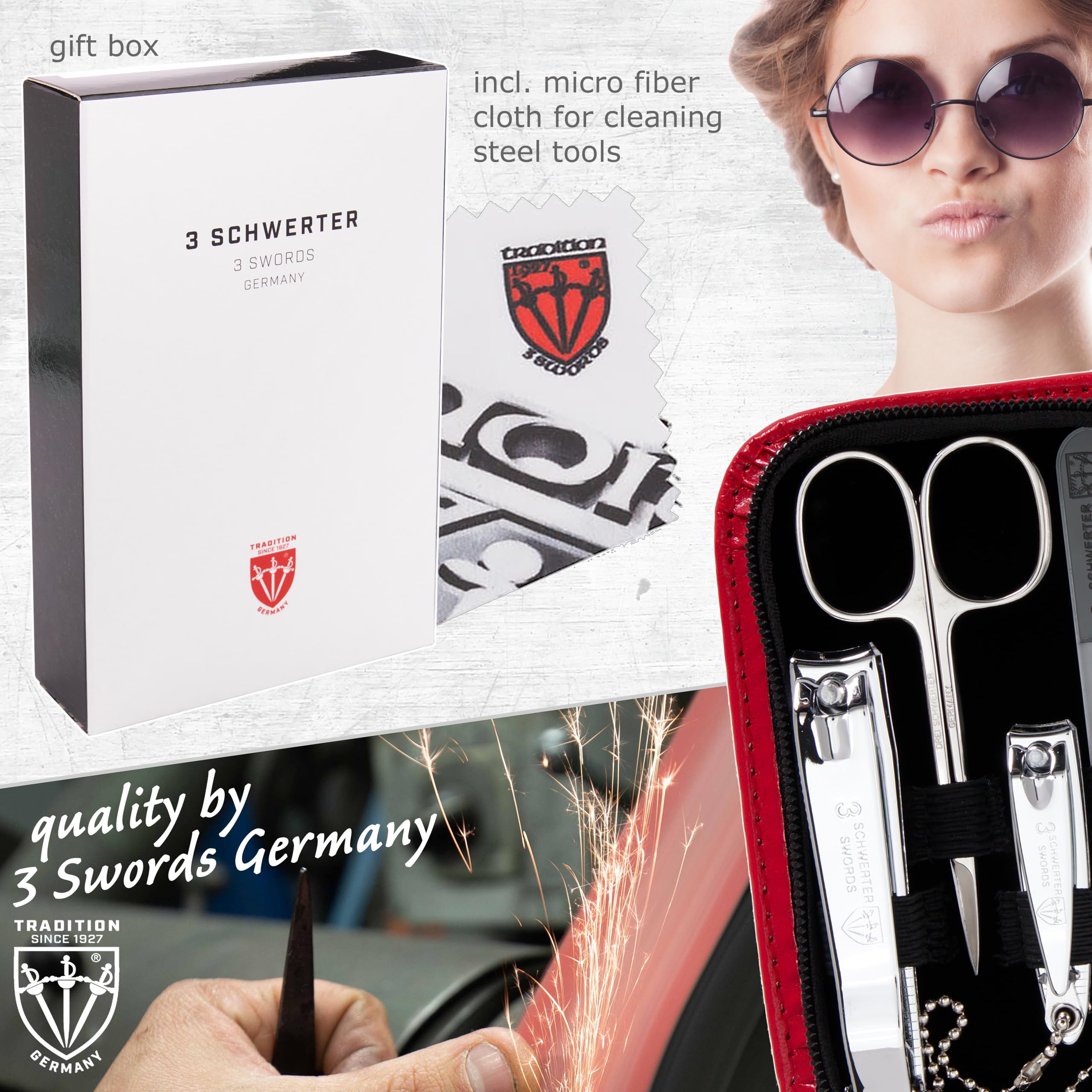 3 Swords Germany glass nail file double-sided for smooth shaping