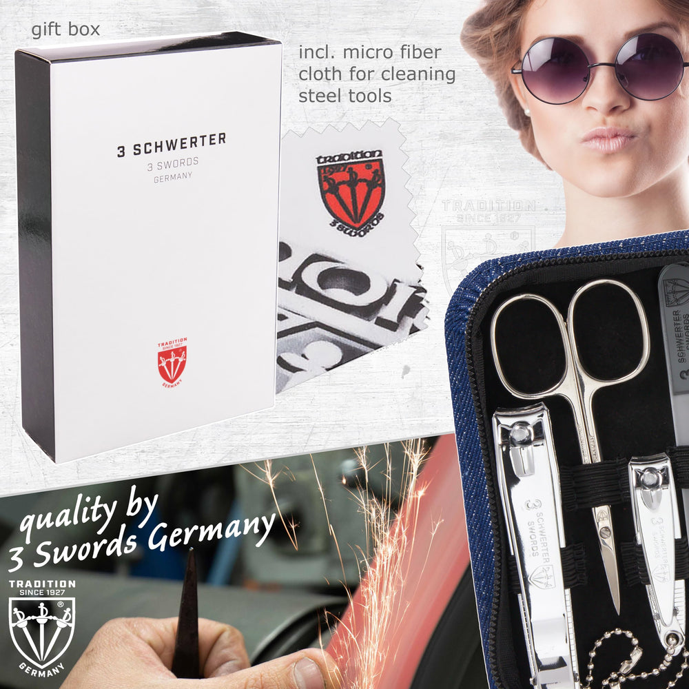 3 Swords Germany glass and sapphire files with cleaner for upkeep