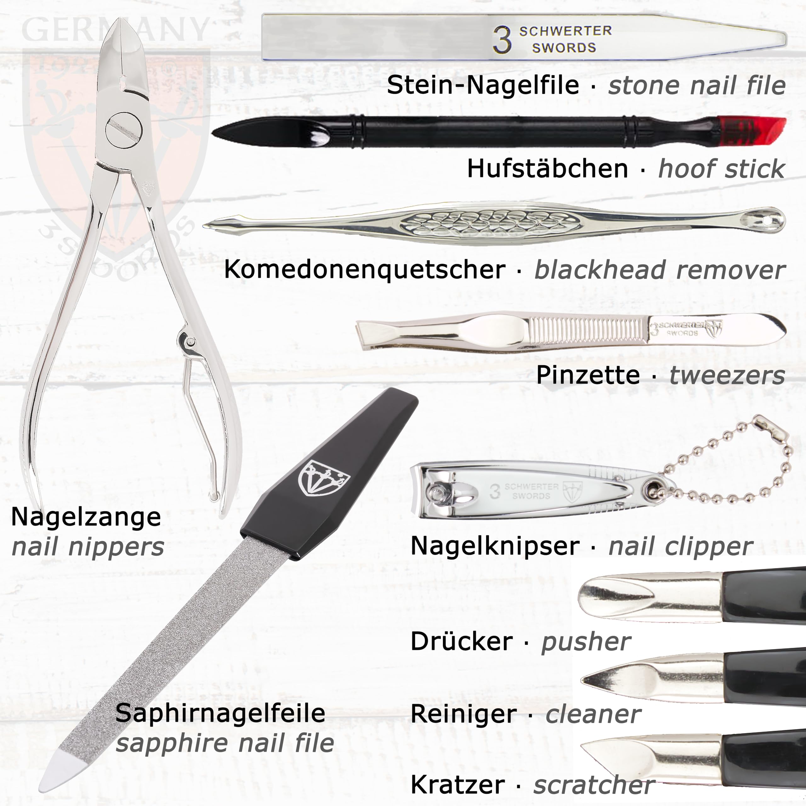 3 Swords Germany sapphire and stone nail files for smooth shaping