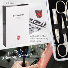 3 Swords Germany sapphire file coarse-fine smooths nails effectively.