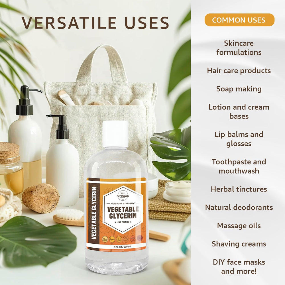 33RD PARALLEL SOAP CO Vegetable glycerin USP 32 oz pour bottle ideal for soap making.