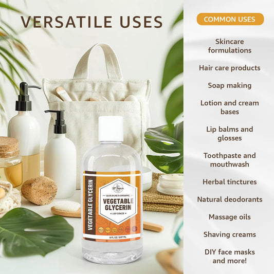33RD PARALLEL SOAP CO Vegetable glycerin USP 32 oz pour bottle ideal for soap making.