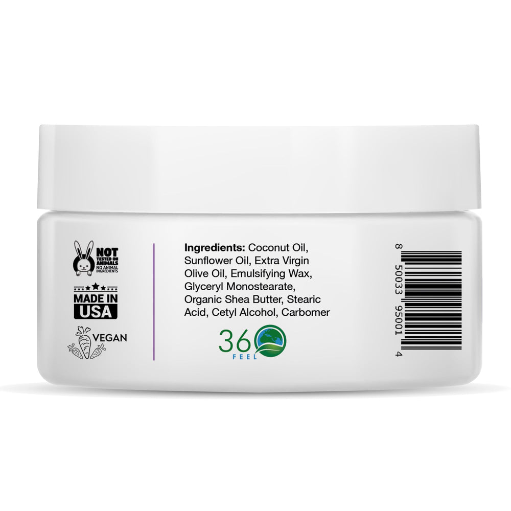 360Feel Lavender Patchouli Lotion pump enables easy daily use with gentle hydration.