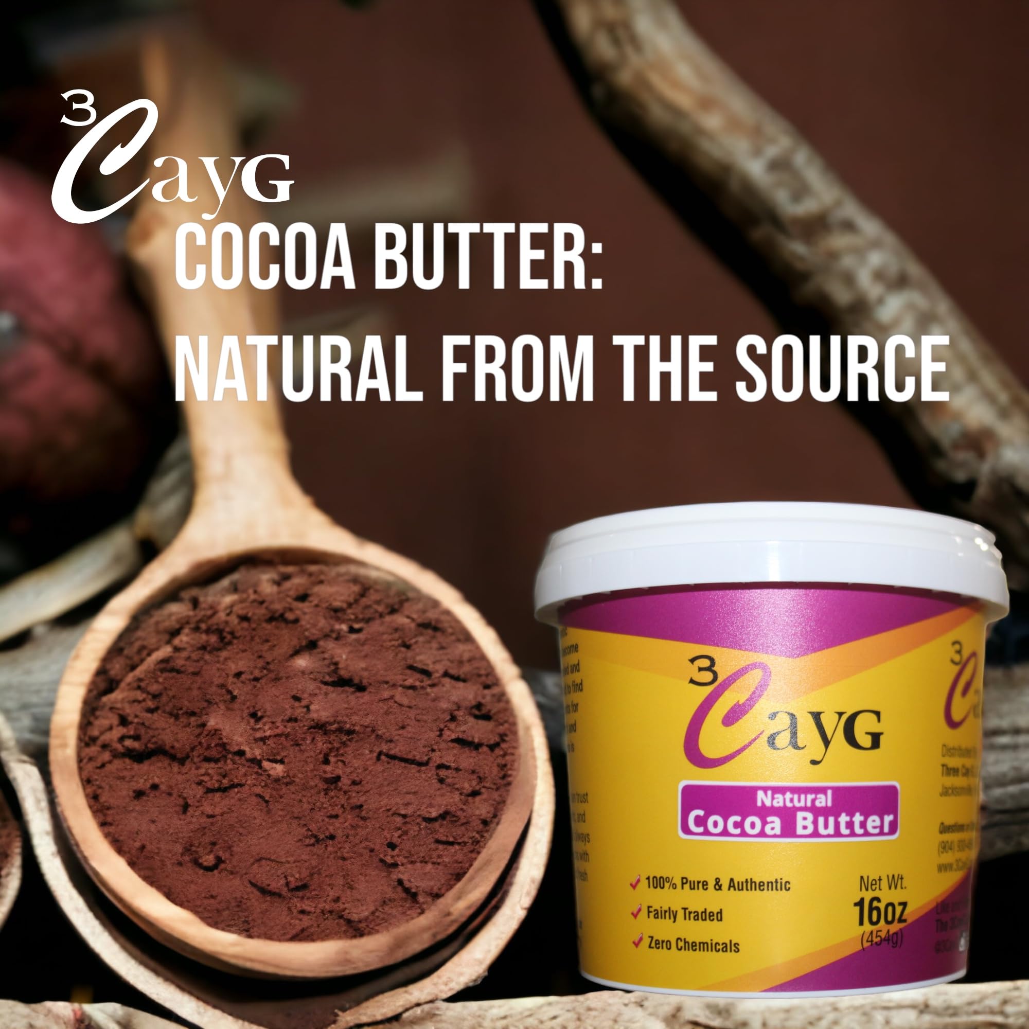 3CAYG Sustainable Ghanaian cocoa butter from beans.