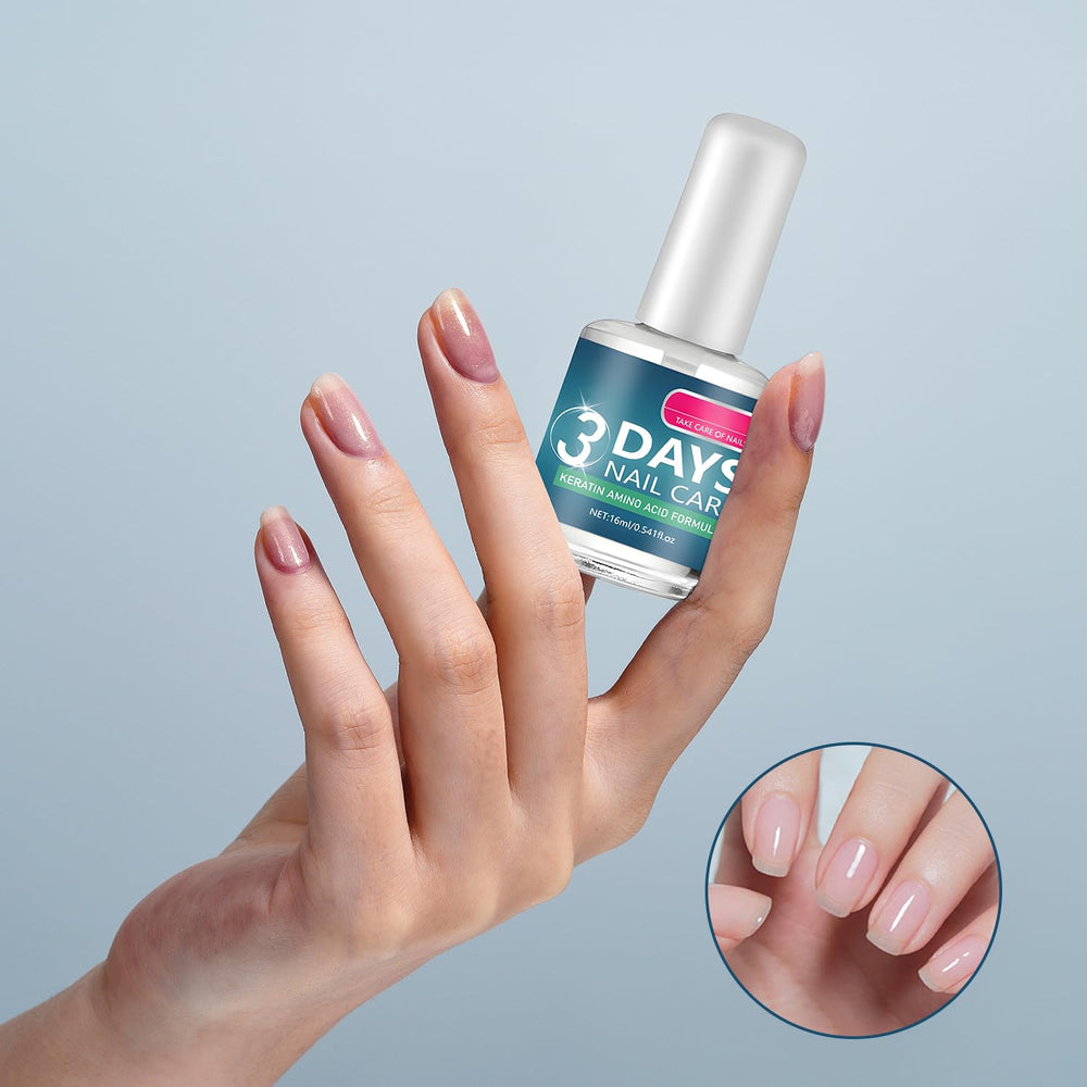 3 Days Nail Care packaging box highlighting hydrating nail treatment.