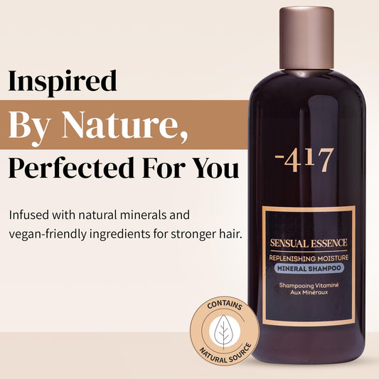 417 Dead Sea Minerals Shampoo lather demonstrates cleansing and gentle hydration.