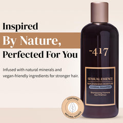 417 Dead Sea Minerals Shampoo lather demonstrates cleansing and gentle hydration.