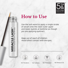 5th and Glow Miracle Lash serum packaging box highlighting brand quality.