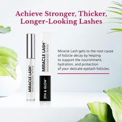 5th and Glow Miracle Lash serum wand applying closeup for nightly use.