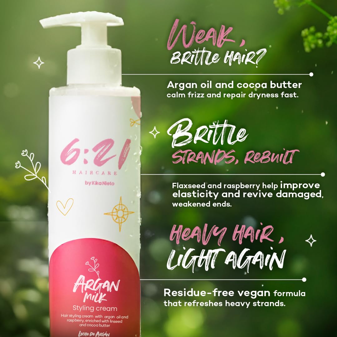 621 Argan Milk Leave-In offers heat protection during styling sessions.
