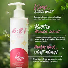 621 Argan Milk Leave-In offers heat protection during styling sessions.