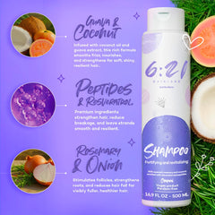 621 Haircare daily-use bottle on towel—practical routine for everyday washing