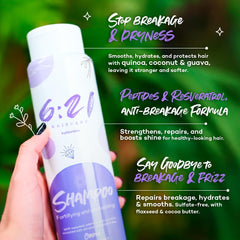 621 Haircare sulfate-free formula label—gentle cleansing preserves moisture