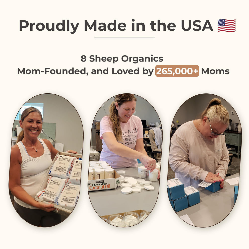 USA small-batch packaging label for 8 Sheep Organics True Belly Serum