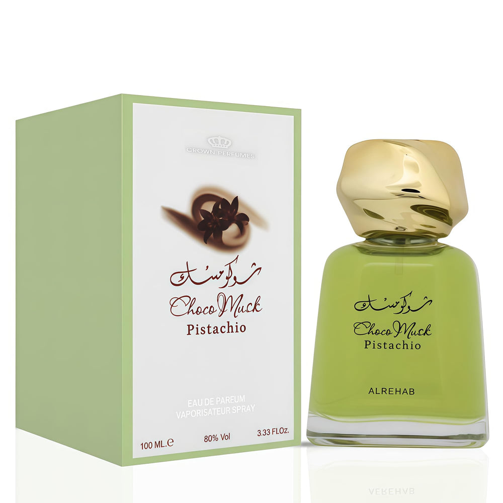 A Center Choco Musk Pistachio bottle with nutty fragrance and all-day wear appeal.