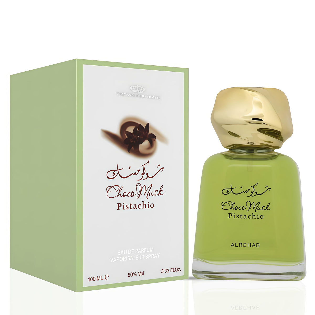 A Center Choco Musk Pistachio bottle with nutty fragrance and all-day wear appeal.