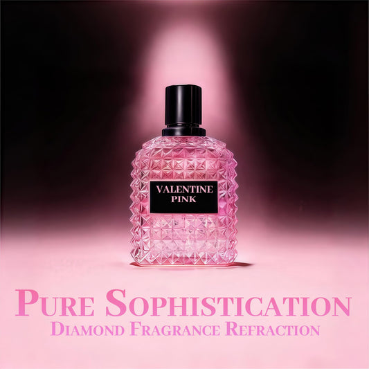 A CENTER Valentine Pink packaging close-up, premium look inviting gifting