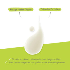 Creamy texture of A-Derma Exomega Control Milk spreads smoothly.