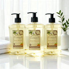 A LA MAISON almond hand soap lather delivering gentle cleansing