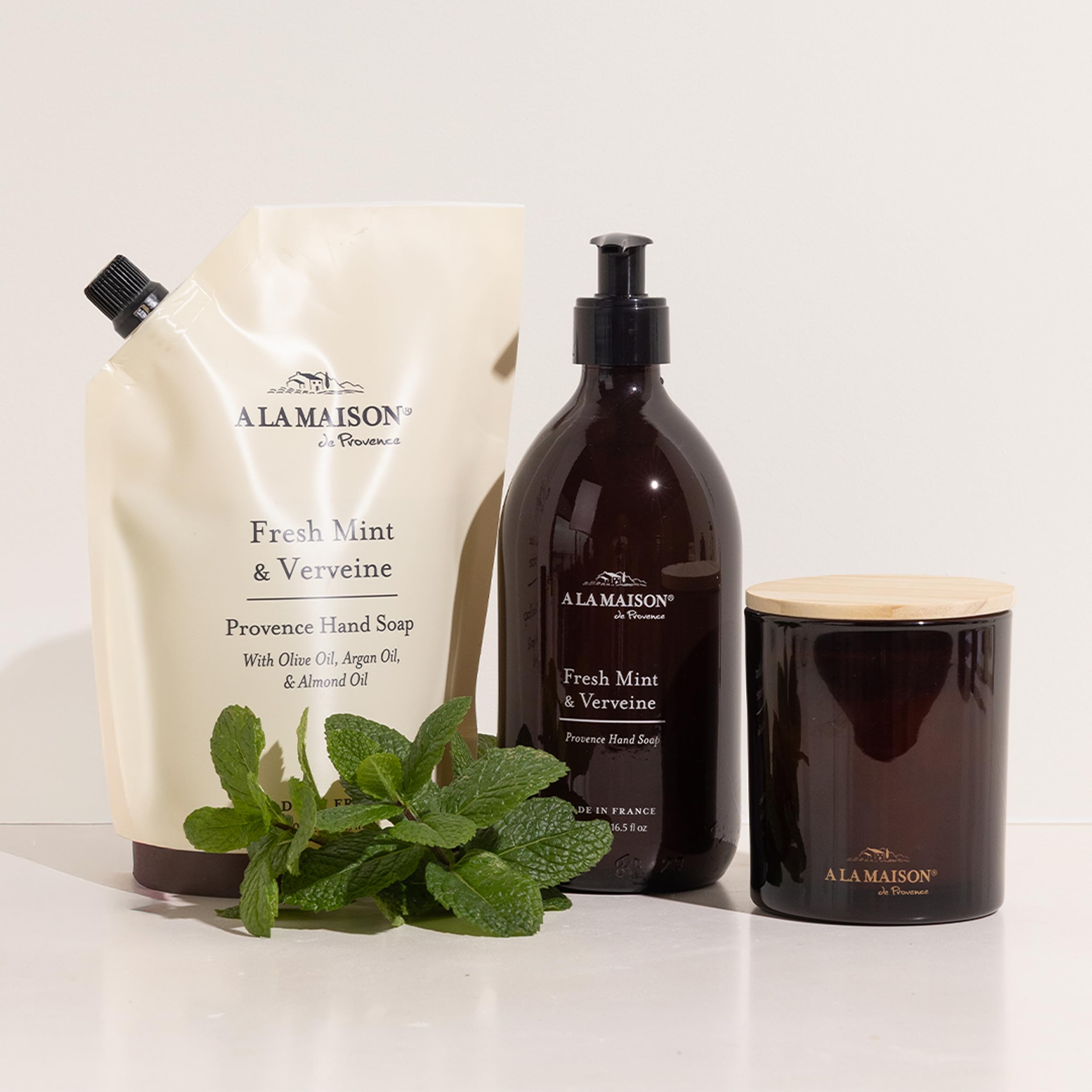 A LA MAISON Amber Collection packaging adds premium bathroom style.