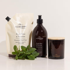 A LA MAISON Amber Collection packaging adds premium bathroom style.