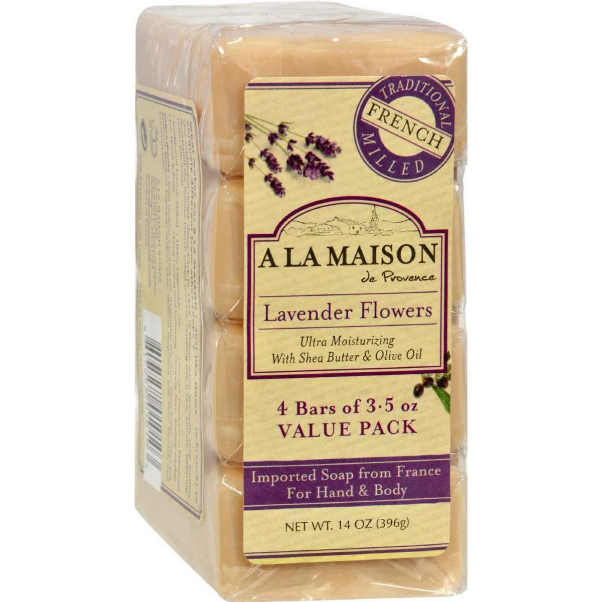 A La Maison Lavender Flower bar soap bundle, value 4-pack, ideal for gifting or personal use