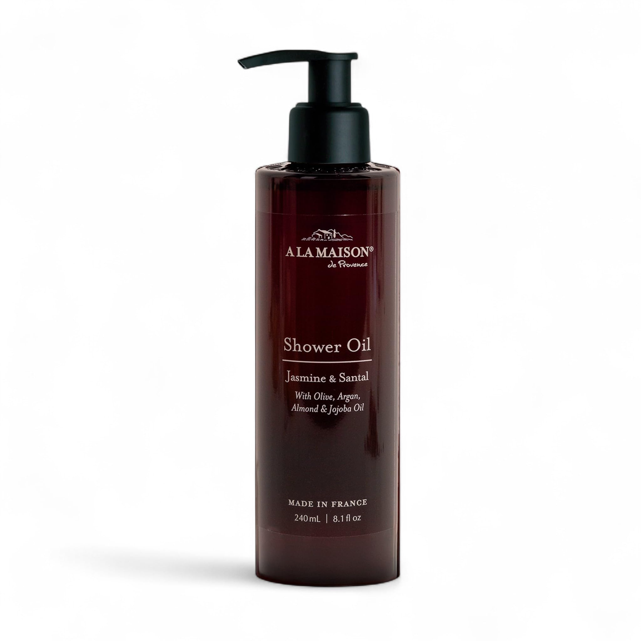 A LA MAISON Jasmine & Santal bottle offers hydrating cleanse with a luxurious oil-to-lather experience.