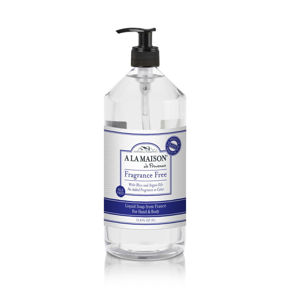 A LA MAISON fragrance-free hand wash pump, gentle for sensitive hands.