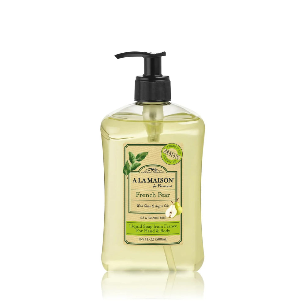 A LA MAISON French Pear hand soap bottle for daily gentle cleansing