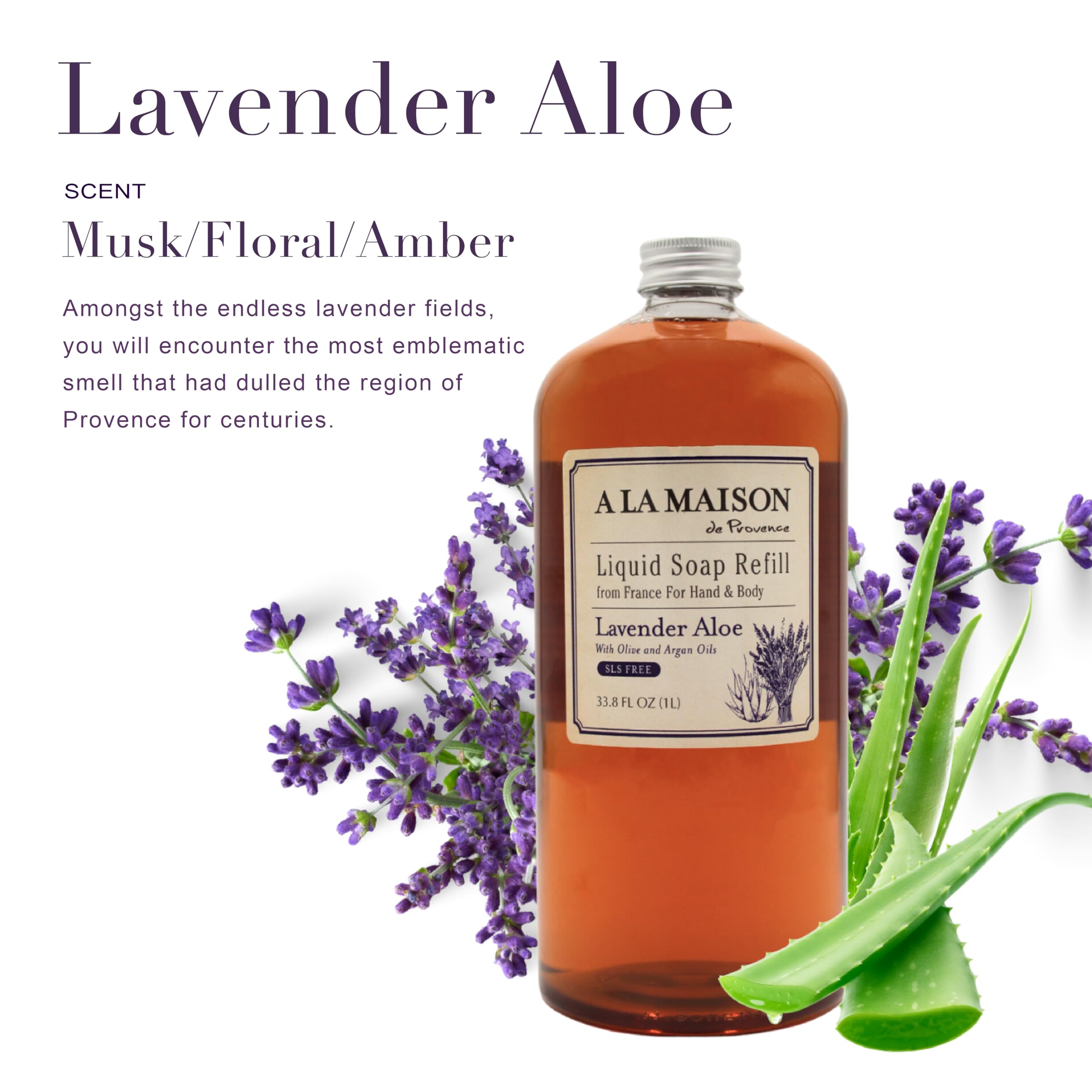 Close-up of rich lather from Lavender Aloe hand wash for soft hands by A LA MAISON.