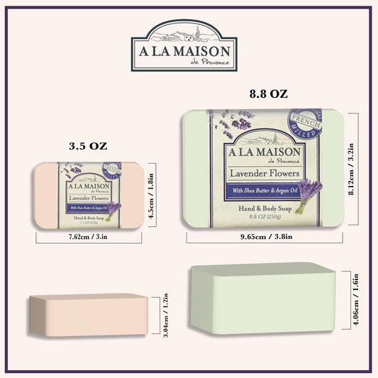 A LA MAISON Lavender Flower Bar Soap close up of creamy lather highlighting gentle hydration