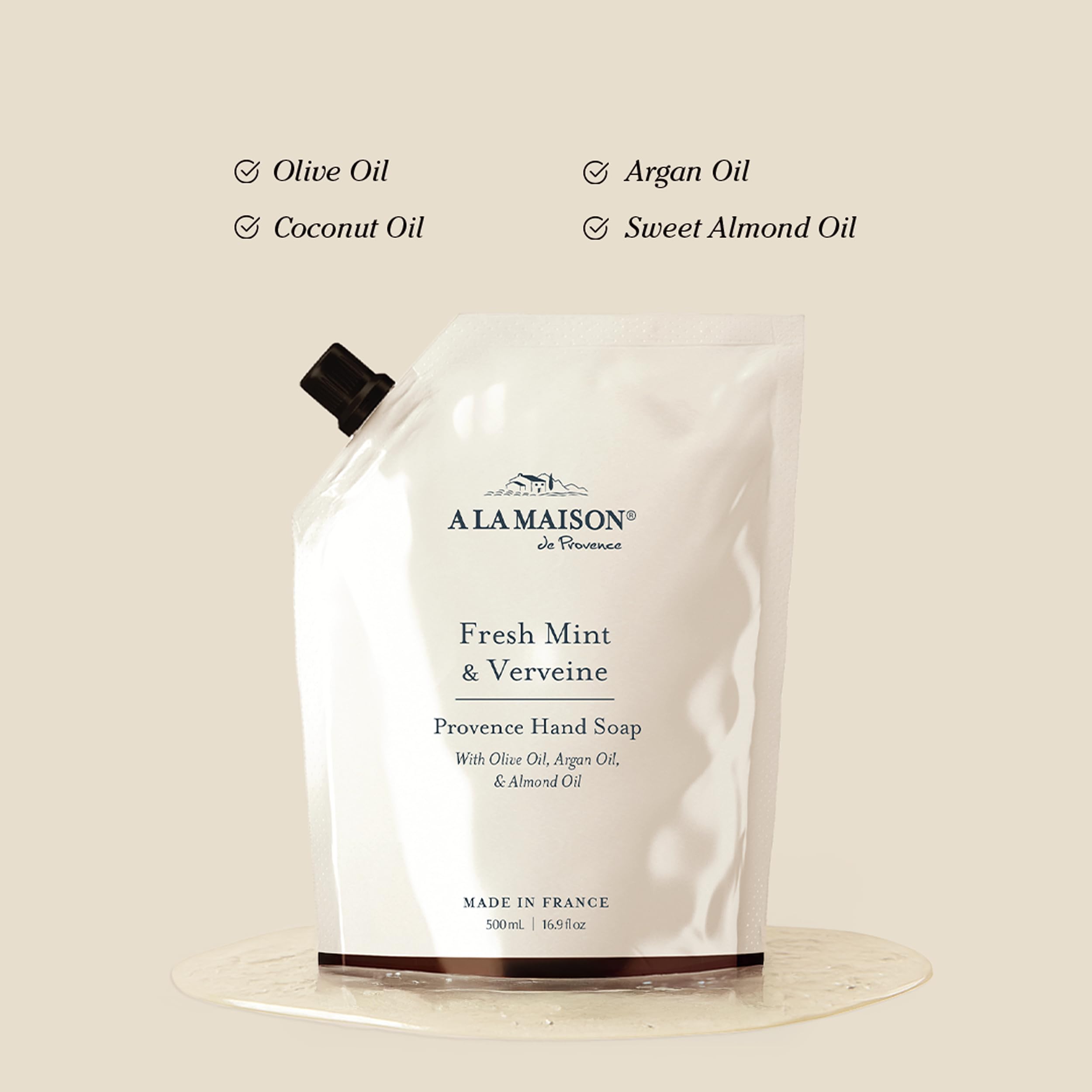 A LA MAISON Marseille method crafting showcases traditional soapmaking behind the lather.