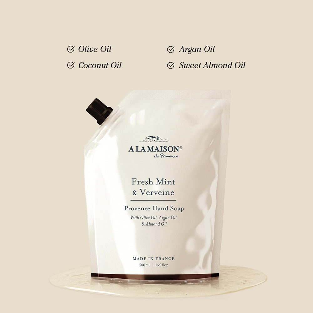 A LA MAISON Marseille method crafting showcases traditional soapmaking behind the lather.