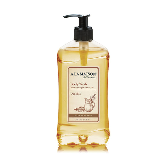 A LA MAISON Oat Milk Body Wash bottle front view for daily gentle cleansing.
