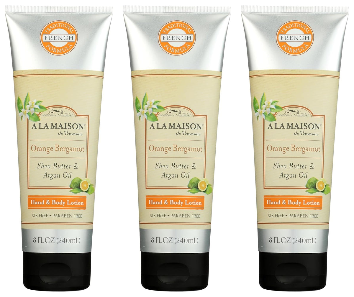 A La Maison Orange Bergamot Body Lotion bottle for hydrating skin with a light, non-greasy feel.